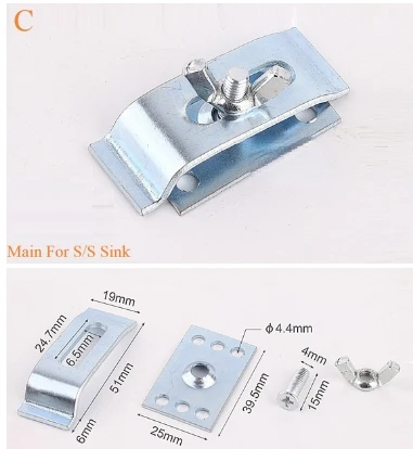 

20Pcs Undermount Sink Ceramic Basin Clips Bracket Support Fasteners