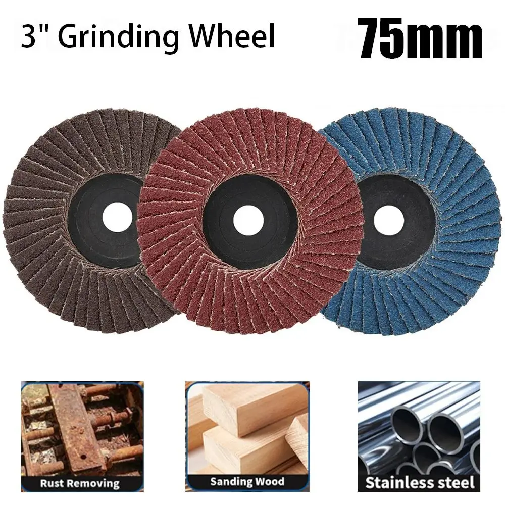 

1Pcs Flat Flap Discs 3" Grinding Wheel 75mm Mini Angle Grinder Accessories Flap Wheel Polishing For Metal Wood Polishing