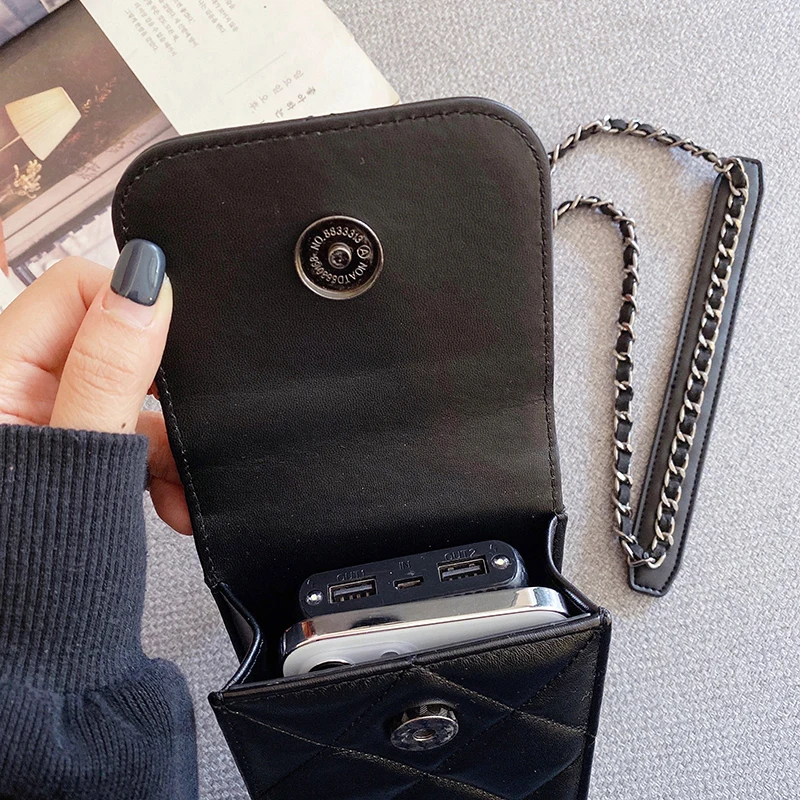 Luxury Hight Quality Chain Crossbody Leather Bag For Women Mini Main Shoulder Bag Female Handbags Universal Cellphone Pouch