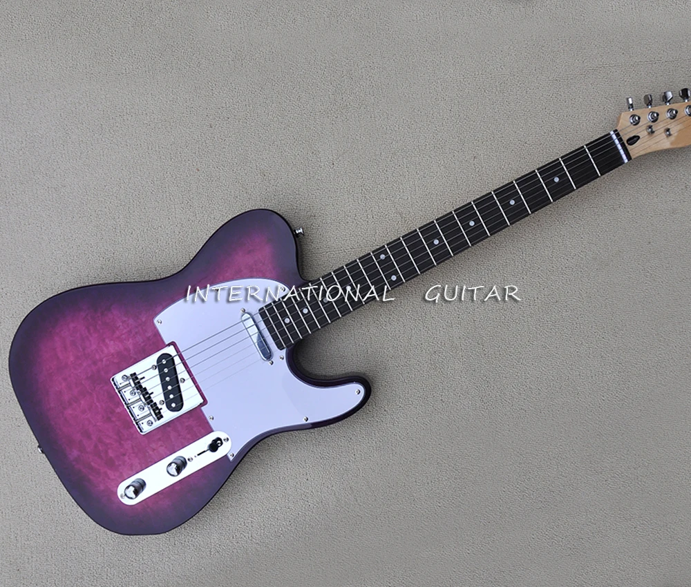 

6 Strings Purple Electric Guitar with White Pickguard,Rosewood Fretboard,22 Frets