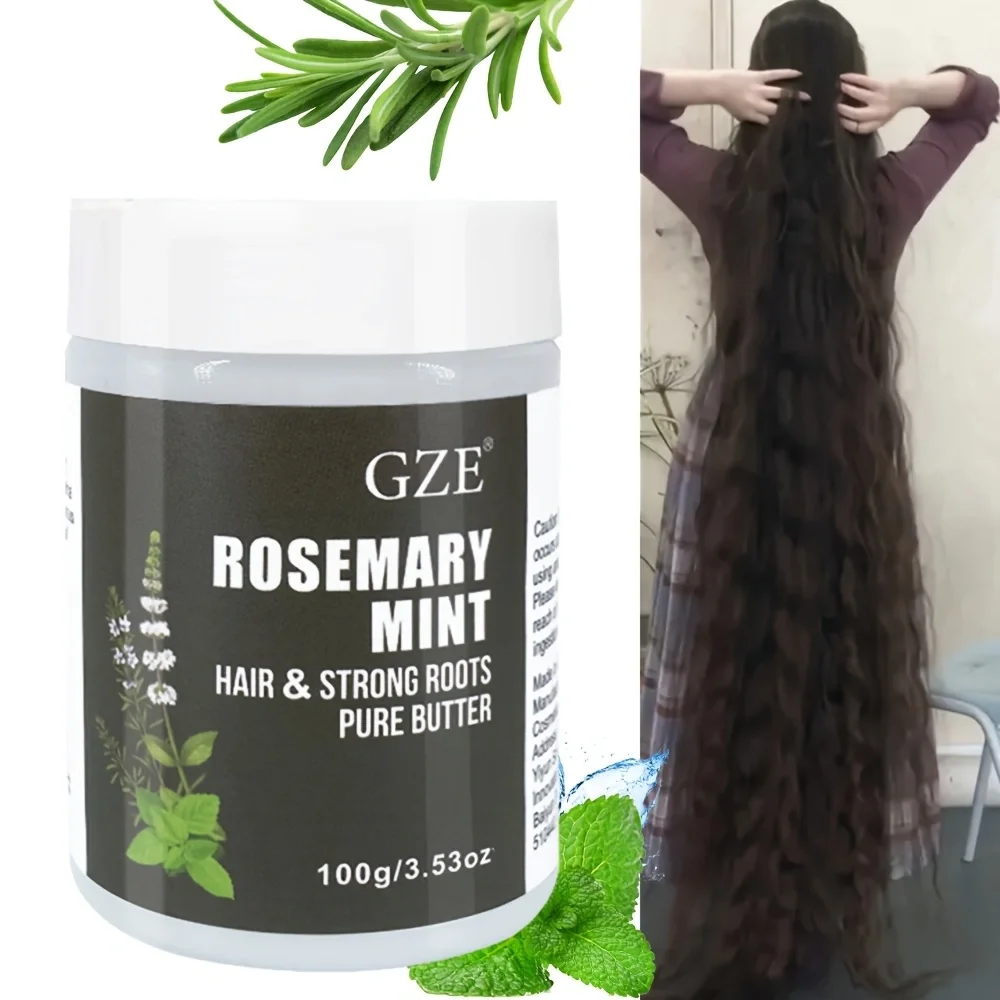 GZE Rosemary Mint Hair & Strong Roots Butter - Natural Hair Growth & Damage Repair Treatment for Stronger, Healthier Hair