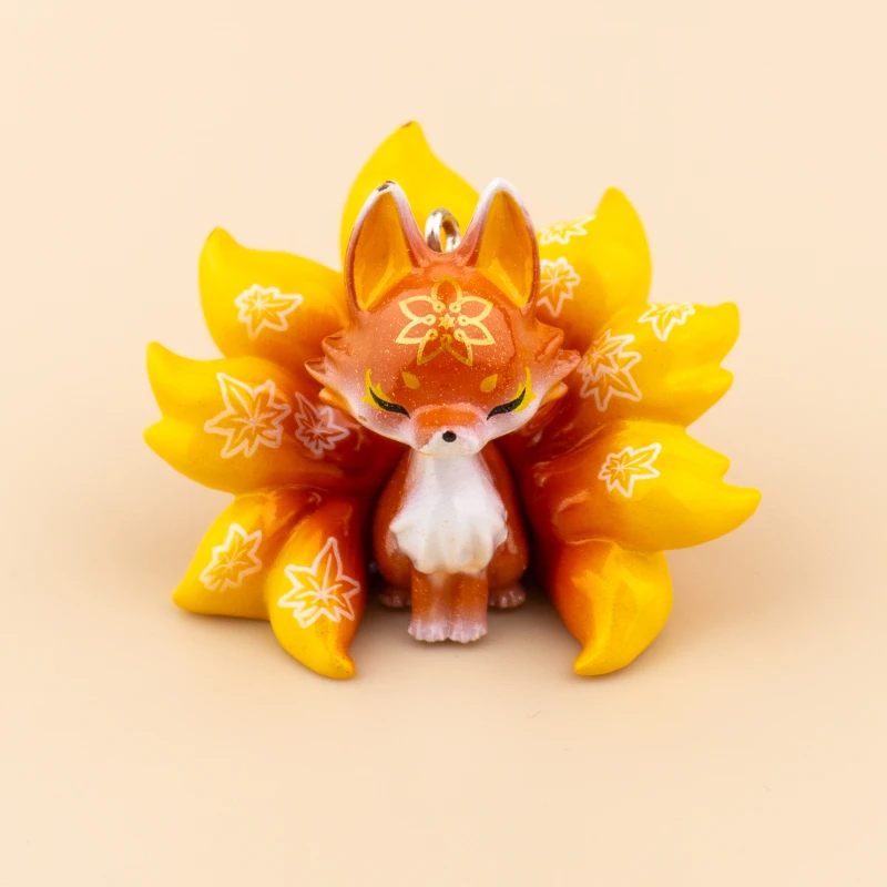 Japan Qualia Gashapon Capsule Toy Flower Bud Fox Four Seasons Paragraph Cherry Blossoms Animal Toys Small Decoration