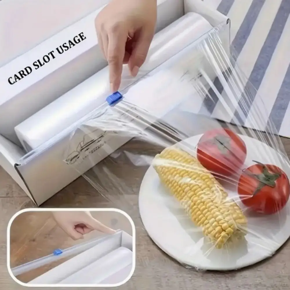3pcs Convenient Plastic Wrap Dispensers Reusable Slide Foil Film Cutter Plastic Food Cling Film Cutter Plastic Wrap