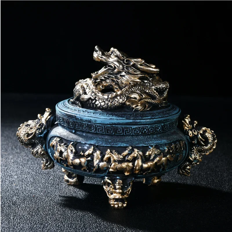 Home Decor Antique Incense Burner Tea Ceremony Decoration Plate Incense Burner Resin Handicrafts Ornaments