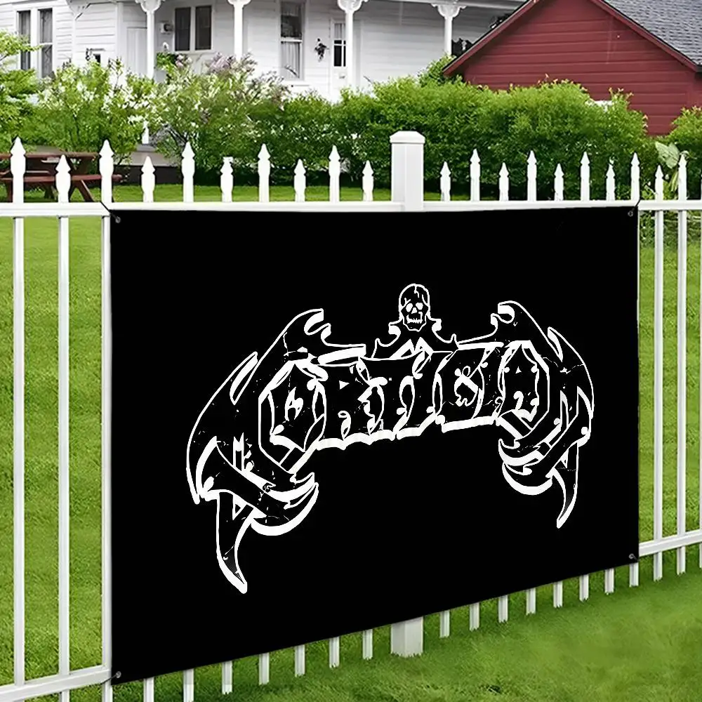 الثقيلة روك باند-M-M-Morticians العلم أعلام مخصصة الجدار شنقا نسيج في الهواء الطلق الزخرفية العلم خلفية بطانية #3