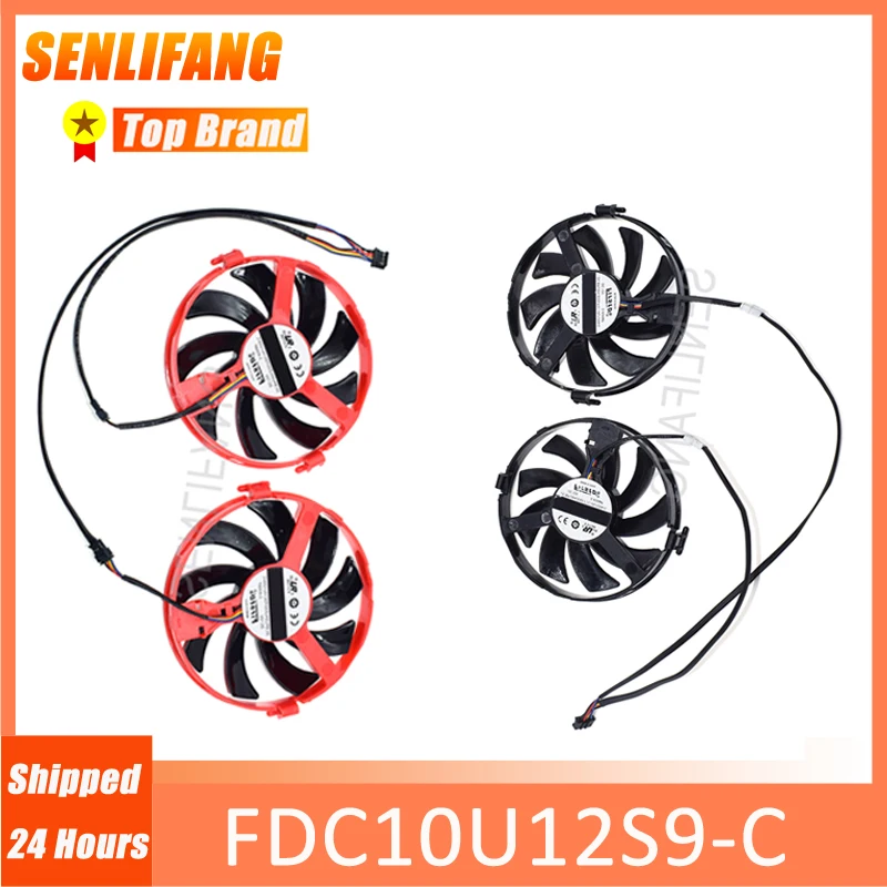 

Brand New A pair Cooling Fans FDC10U12S9-C DC 12V 0.45A Four Lines For XFX RX460 RX560 Graphics Card