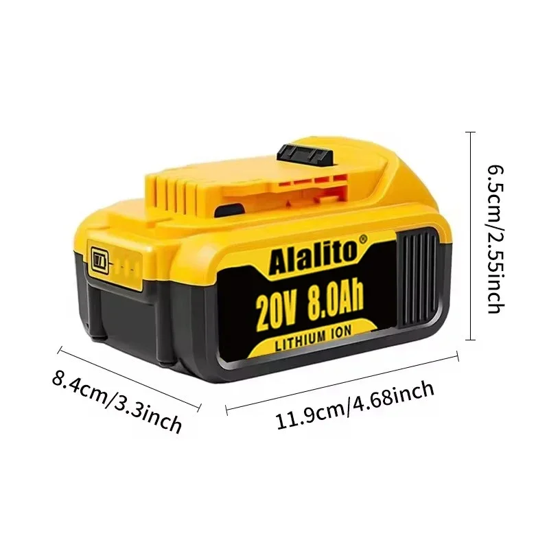 20V 8000mAh Lithium Replacement Battery For Dewalt 18V DCB184 DCB200 DCB182 DCB180 DCB181 DCB182 DCB201 DCB206