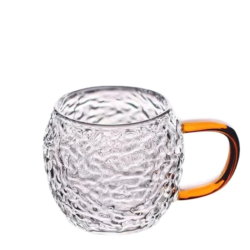 Japanese style heat-resistant 6-piece set, high temperature explosion-proof hammering glass tea cup, borosilicate cup, kitchen