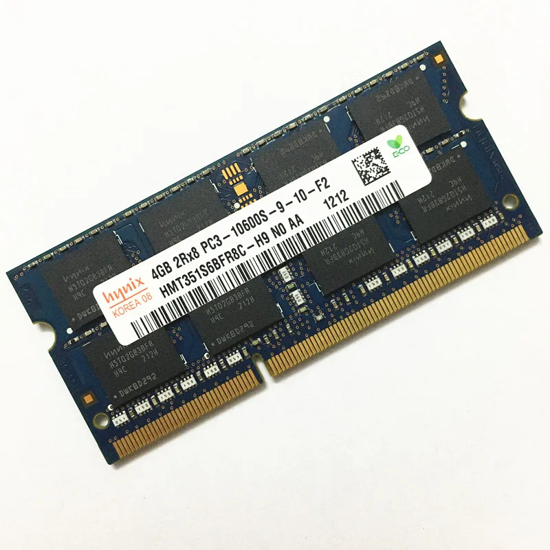 Hynix DDR3 RAMs 4 Гб 1333 МГц SODIMM память для ноутбука DDR3 4 Гб 2Rx8 PC3-10600S-9-10-F2/F3 204PIN 1,5 V