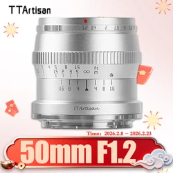 TTArtisan 50mm F1.2 MF APS-C Frame Portrait Camera Lens for Photography with Sony A6000 A6500 A7 A9 Fuji X-T4 Canon  M5 Nikon Z5