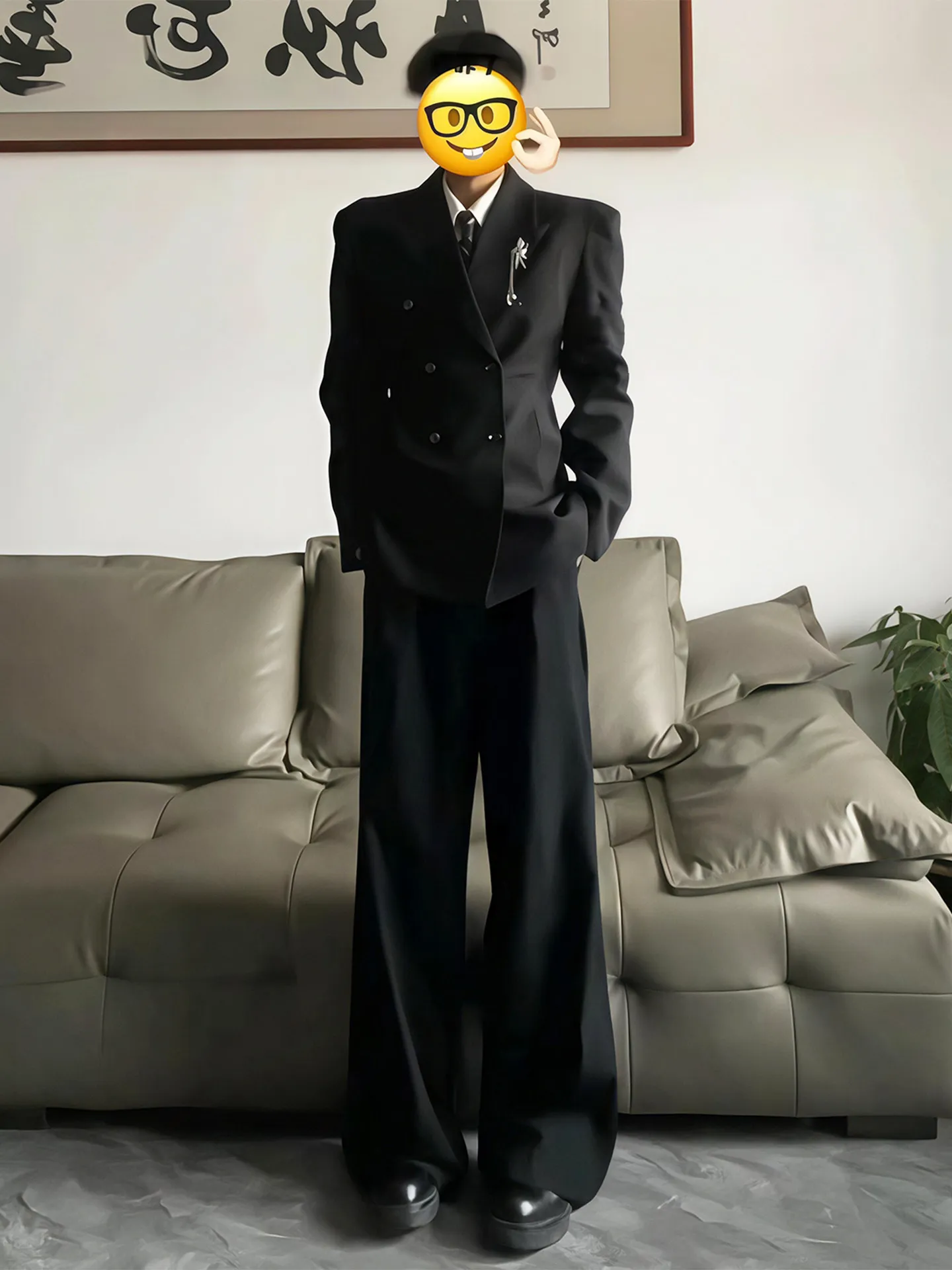 

Мужские брюки Cleanfit Bla прямого кроя, весенние, струящиеся, с высокой талией, зауженные, широкие, костюмные, повседневные, молодежные, стильные