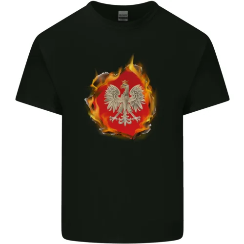 The of Polish Flag Fire Effect Poland Kids T-Shirt Childrens