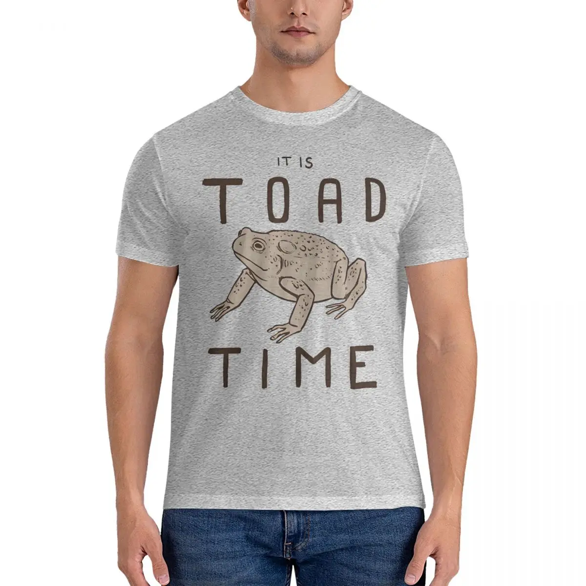 It Is Toad Time Men T Shirts Frog Fashion Tee Shirt Short Sleeve Crewneck T-Shirts Pure Cotton Gift Tops