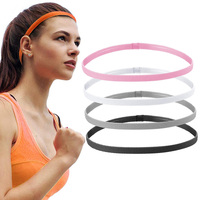 4 Pcs Thick Non-Slip Elastic Sport Headbands Women Men Yoga Hair Bands  Girls Anti-slip Elastic Workout Sweatband Sport Hairband