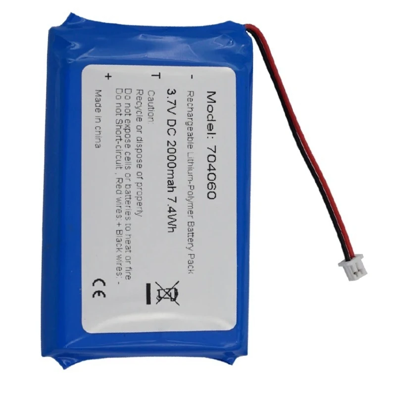 3.7V 2000mAh 7.4Wh Rechargeable Lithium-Polymer Battery Pack 704060 JST 2Pin 1.25mm for Baby Monitor GPS Car Camera view 5