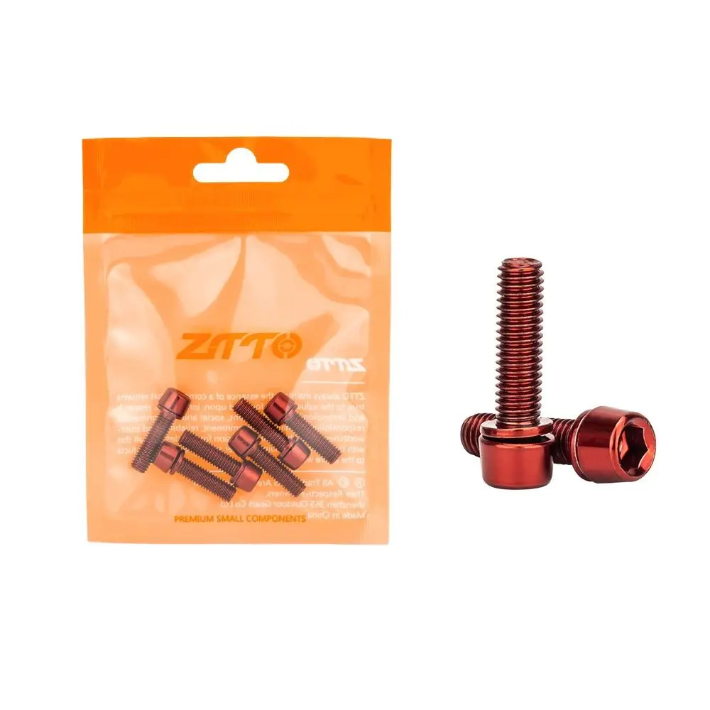 6pcs Titanium-plated Bicycle Handlebar Stem Riser Stainless Steel M5*18MM Bike Stem Screws Colorful Bolts Colorful