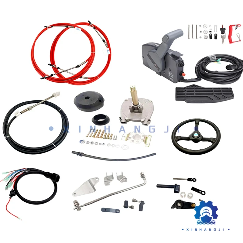 

Steering gear+steering wheel+throttle cable (8-17FT)+remote Control box Kit for Yamaha Outboard Motor 2T 30HP boat parts