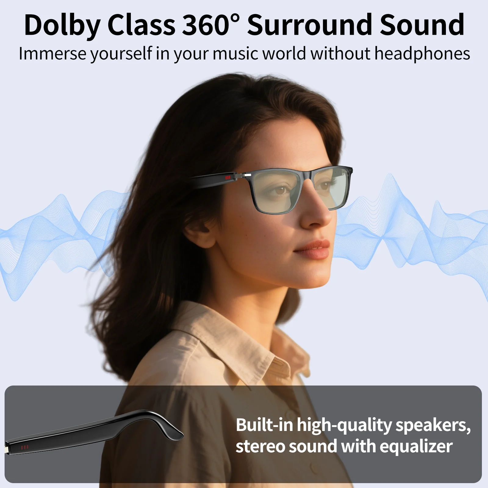 AI Smart Glasses, Smart Glasses with 100+ Languages Real Time Translation Support, Chat GPT System Gift a transparent lens