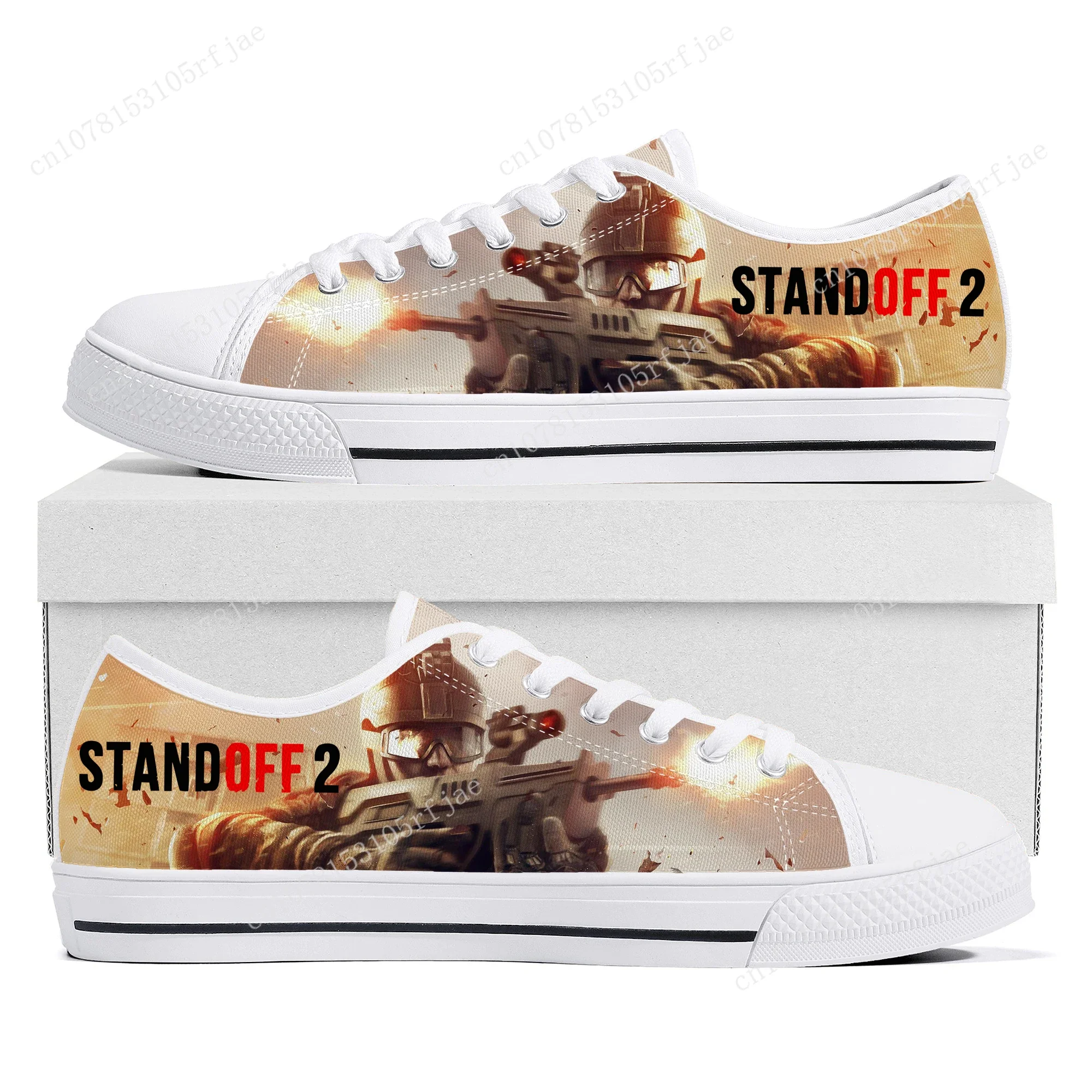 Standoff 2 Low Top Sneakers Hot Cartoon Game Womens Mens Teenager High Quality Fashion Canvas Sneaker Couple Custom Built Shoes