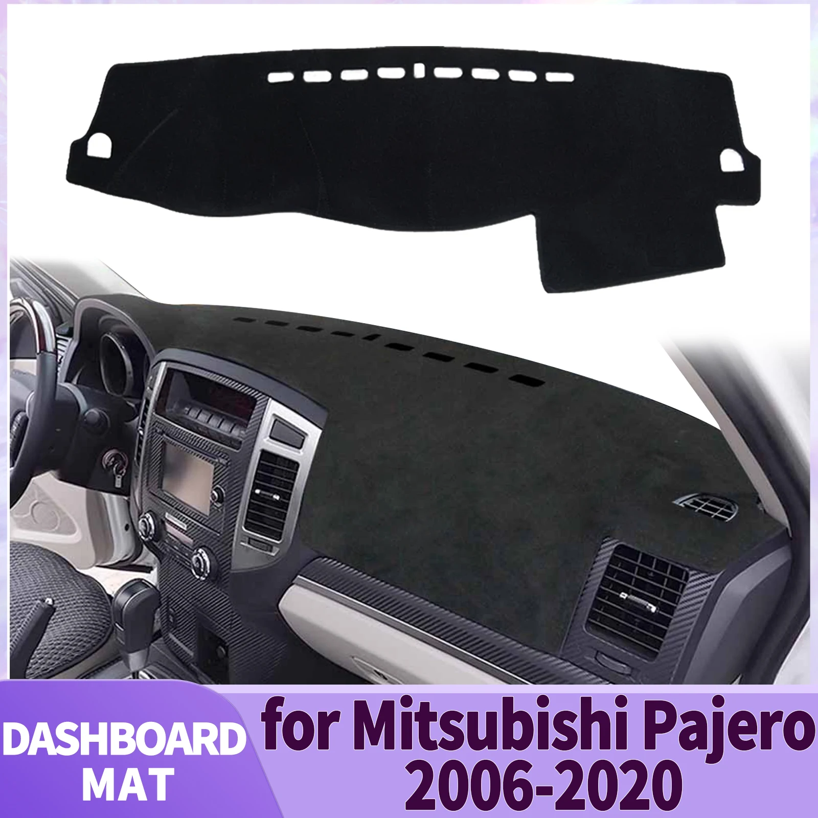 لميتسوبيشي باجيرو شوغون مونتيرو 2006-2020 V80 V87 V93 V97 داشمات غطاء لوحة القيادة وسادة واقية السجاد داشمات ظلة #1