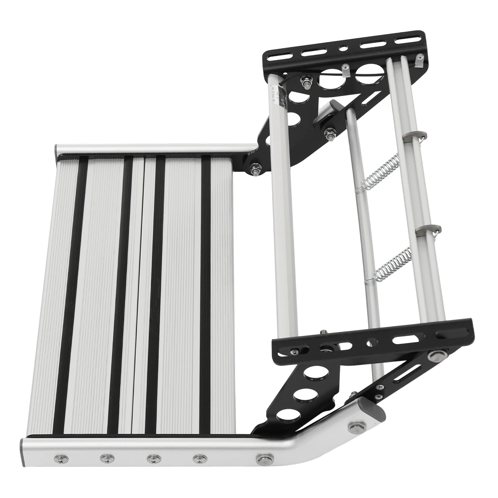 12V DX0110 マニュアル RV ステップ ウェルカムラダー 折りたたみキャラバンステップ キャンピングカーステップ LED ストリップライト付き シングルデッキ 150kg/330.69lbs