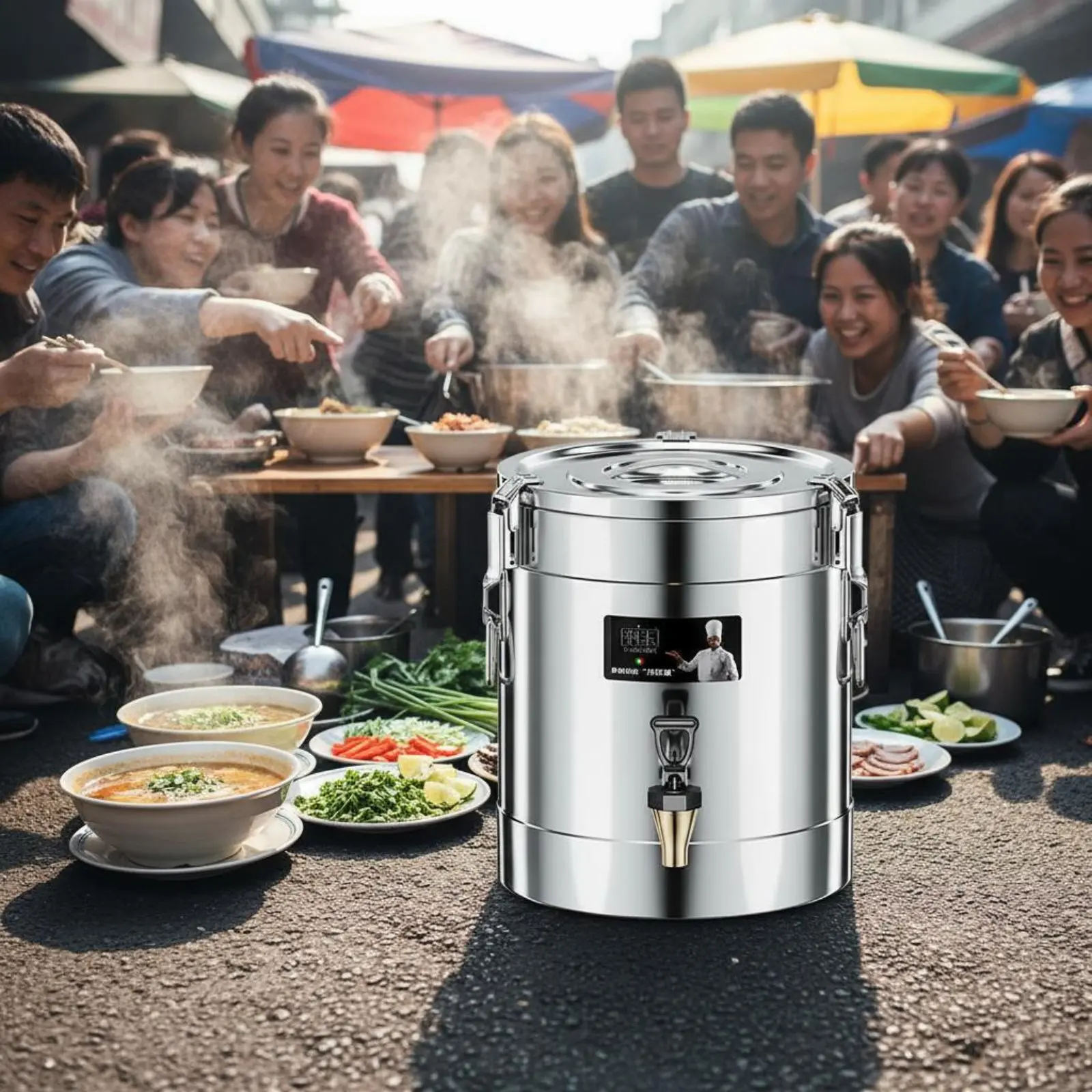 

Stainless Steel Thermal Barrel Temperature-Controlled Retention Stainless Steel Insulated Barrel Thermal Soup Container Easy To