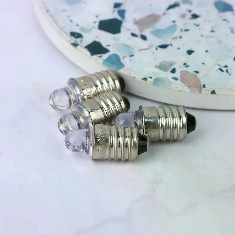 2pcs E10 Led Flashlight Bulb DC 3V 6V Instrument Bulb Indicator Lamp Replacement Torch Bulb Bike Lamp Warm White White