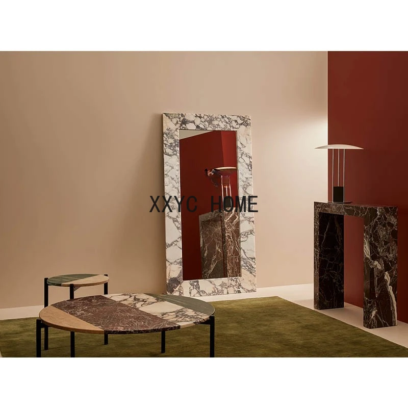 Living Room Bedroom Floor Mirror Marble Mirror Model Room Cloakroom Clothing Store