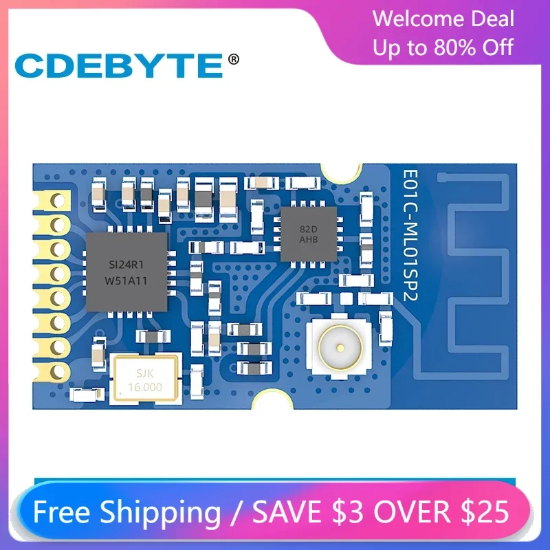 2.4GHz 20dBm RF Module E01C-ML01SP2 Wireless Transceiver Transmitter Receiver SMD Package SPI Interface PCB IPEX Antenna