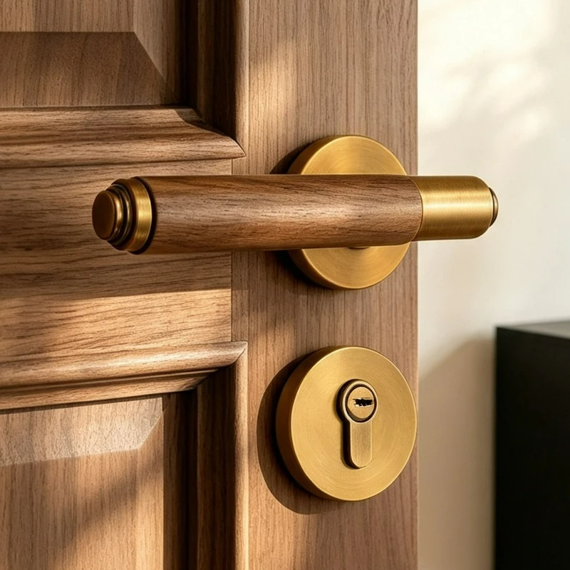 Middle Ancient Style Bedroom Door Lock, Light Luxury Retro Universal Conference Room, Kitchen, Silent/magnetic Split Lock