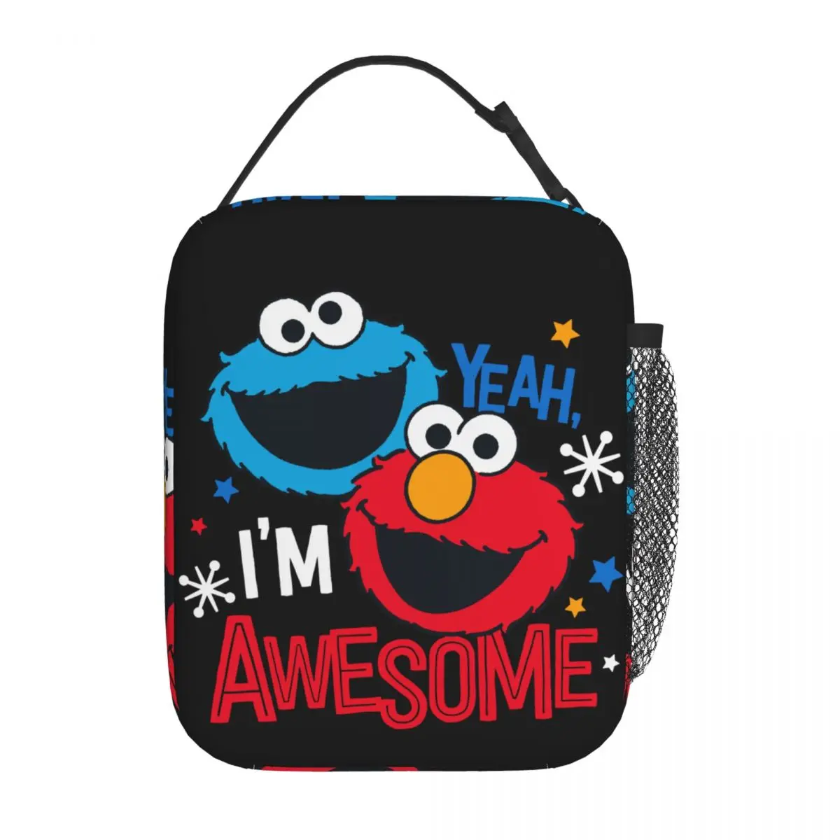 Cookie Monster & Elmo Insulated Lunch Bags Thermal Bag Lunch Container Leakproof Tote Lunch Box for Men Women Work Travel