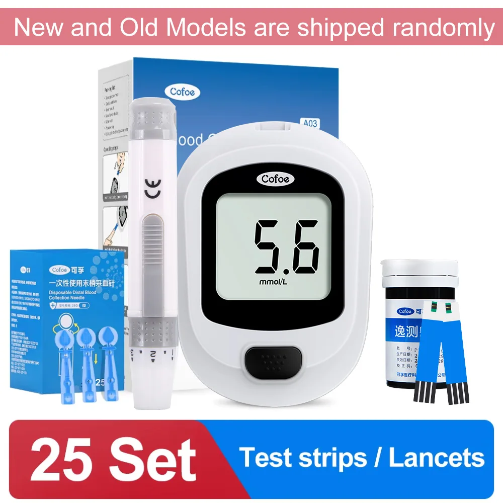 Cofoe Yice Bloedglucosemeter met Teststrips Diabetes Glucometer kit Bloedsuikermeter voor Diabetische Medische DiabetesTester