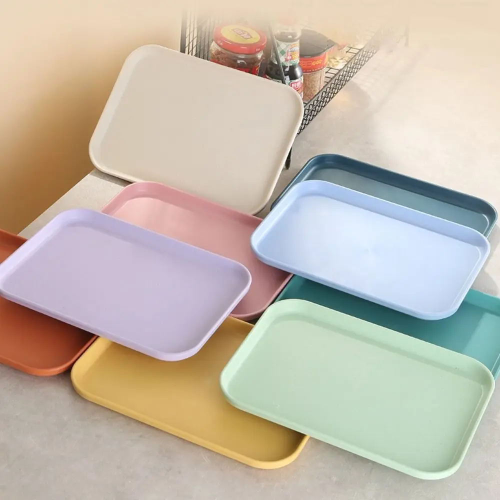 Multiple Colors Rectangular Plastic Pallet Tray Food Bread Pan Storage Tray Hotel Service Tray Dessert Pallet Hotel Service Tray