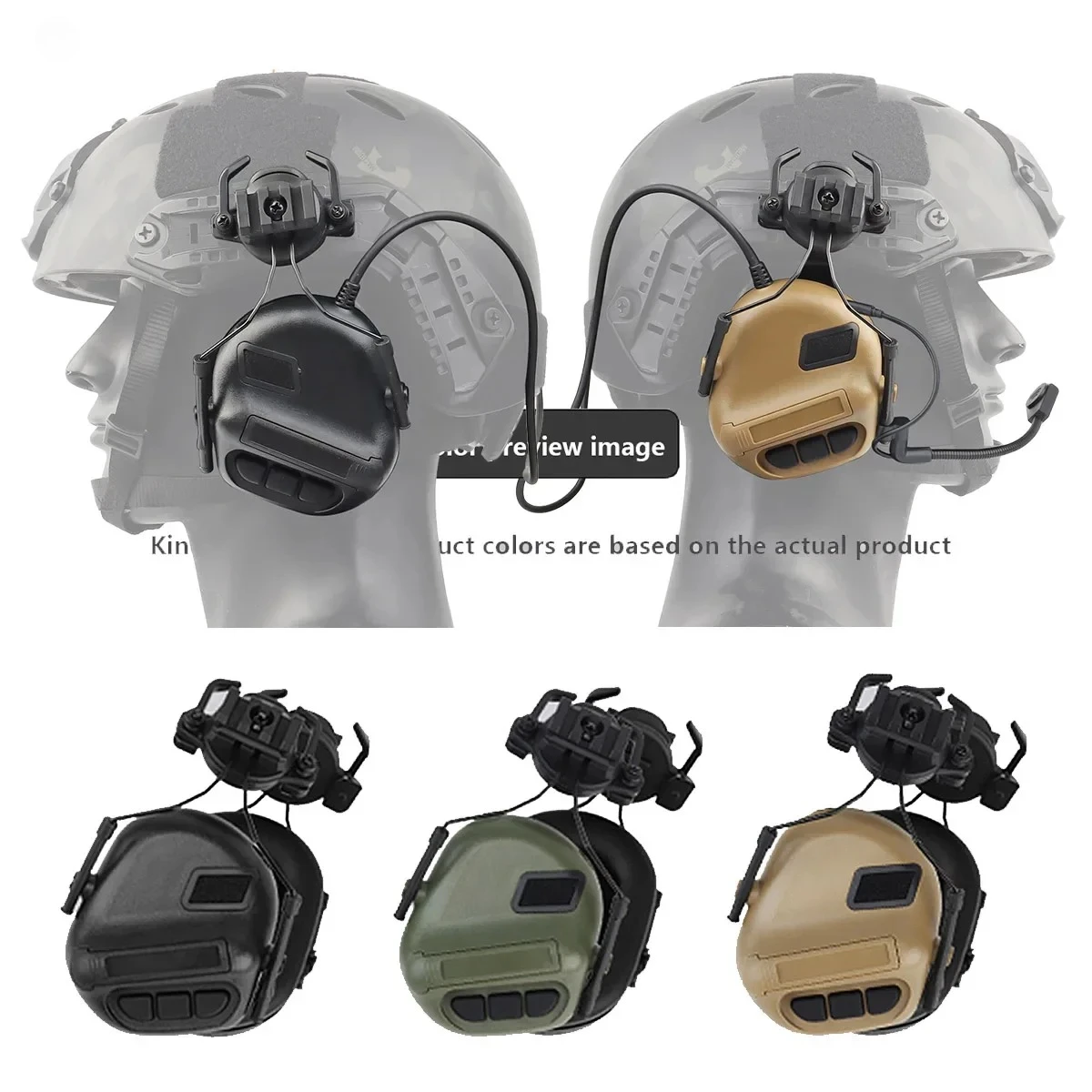 Tactical Fifth Generation Helmet Headset Foldable No Pickup Noise Reduction Version Headphones Shoo/ ting Hunting PTT Adapter