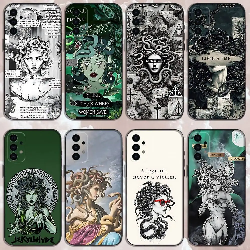 

Medusa Greek Mythology SNAKE hair Phone Case For Samsung Galaxy A73,31,32,72,41,53,52,71,22,5G,Note,J7,8,9 Soft Black Cover