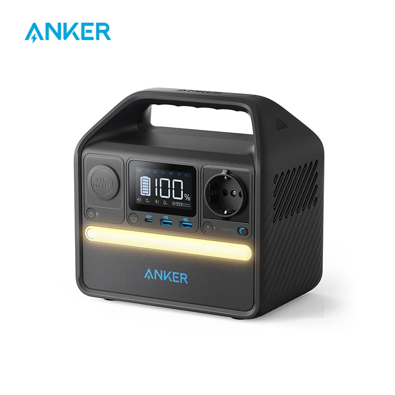 Anker 521 Portable Power Station with LiFePO4 Battery, 256 Wh, 5 Ports, 300 W Power (Max 600 W), 230 V socket, 60 W USB-C PD,