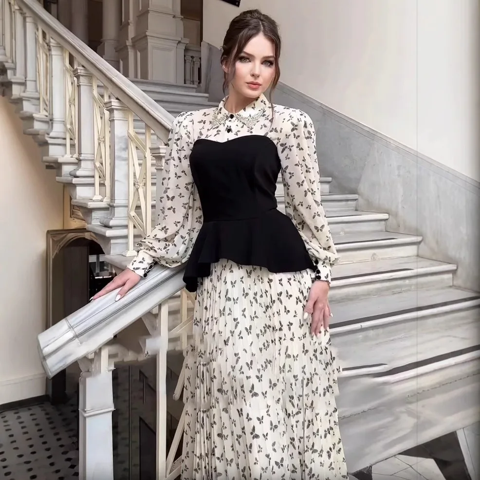 

Мусульманское платье-жилет, костюм из 2 предметов, женские платья с принтом, Джалабия, Абая, Рамадан, кафтан, Марокко, Дубай, наряды, Vestidos, арабский длинный халат