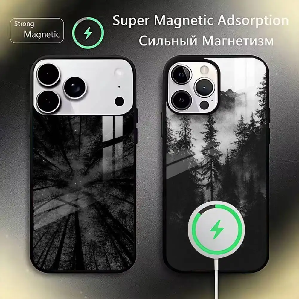 

Mountain Forest Phone Case For iPhone17,16,15,14,13,12,11 Plus,Pro Magnetic with Magsafe Wireless Charging