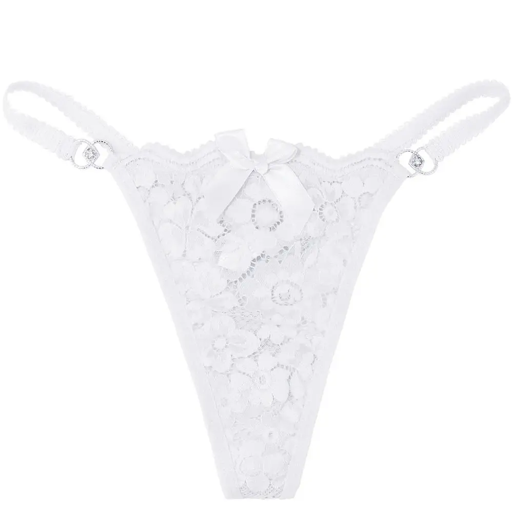 

Comfortable Solid Color Sexy Lace Thong Cotton Crotch Low Waist Traceless Panties G-String Underwear Seamless Briefs Women