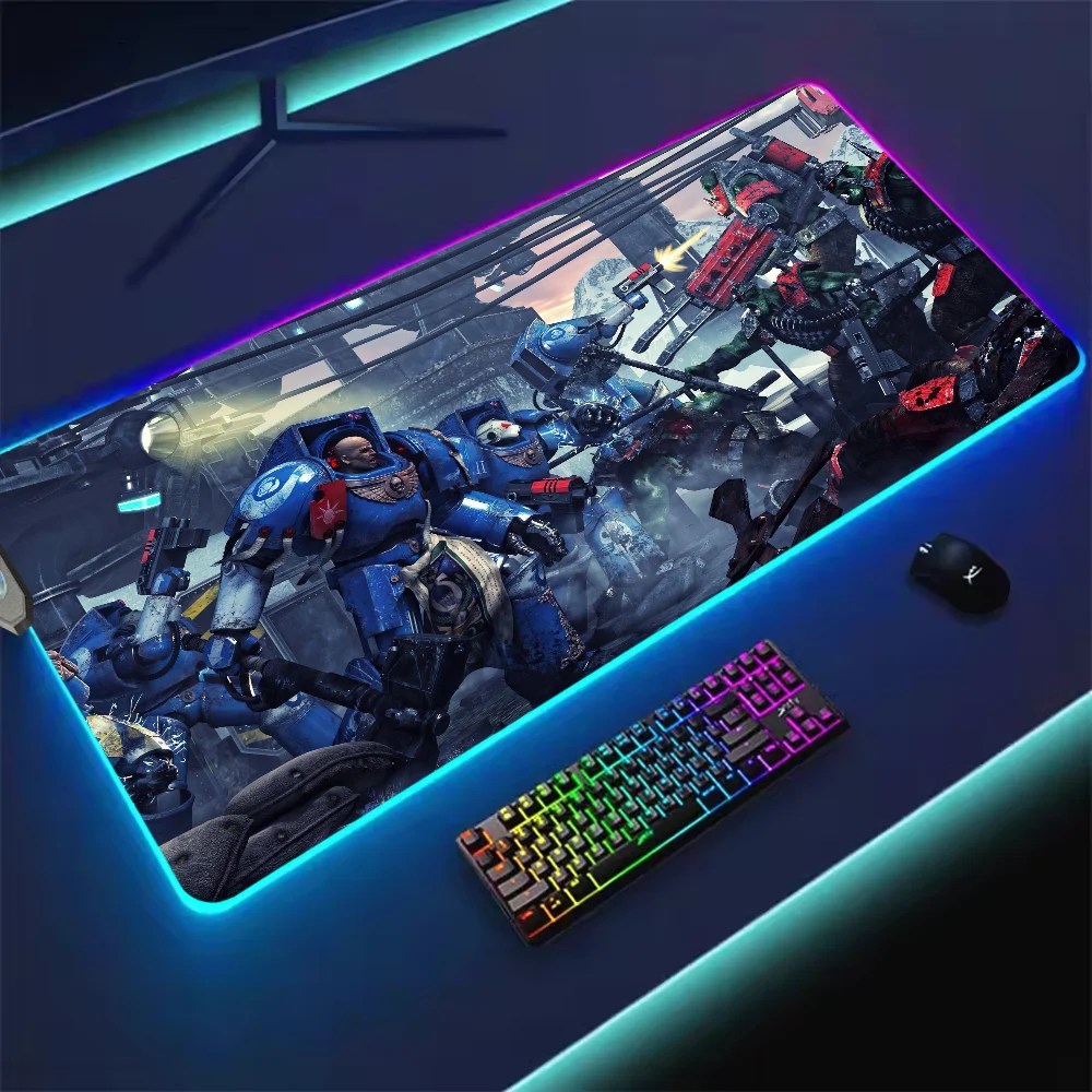 Game W-Warhammer 40000 For Rgb Mouse Pad Xxl Steelseries Laptop Mat Gaming Mousepad Backlit Keyboard Girl Table Pads Deskpad