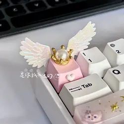 Angel Wings Keycaps for Cross Axis Mechanical Keyboardoem Personalized Custom Key Cap Gamer Lovely Keycaps Girls Gift
