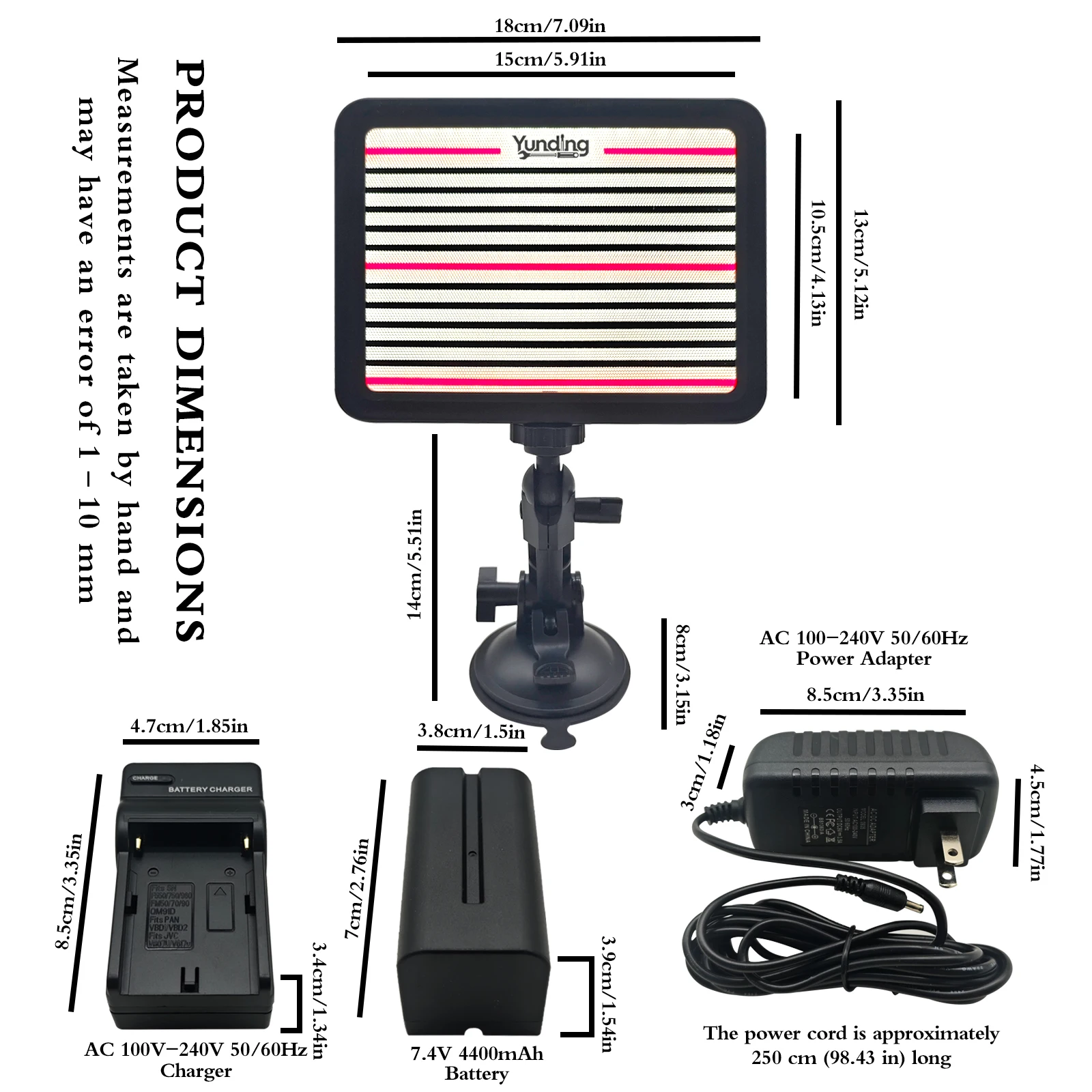 Compact Car Dent Repair Light, Body Dent Repair Tool, PDR Light With a 4400mAh Battery and Charger