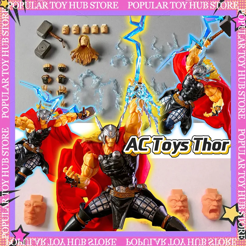 

In Stock Ac Factory Toys Thor Thunder God Marvel Anime Action Figure Figurine Kaiyodo Amazing Yamaguchi Revoltech Model