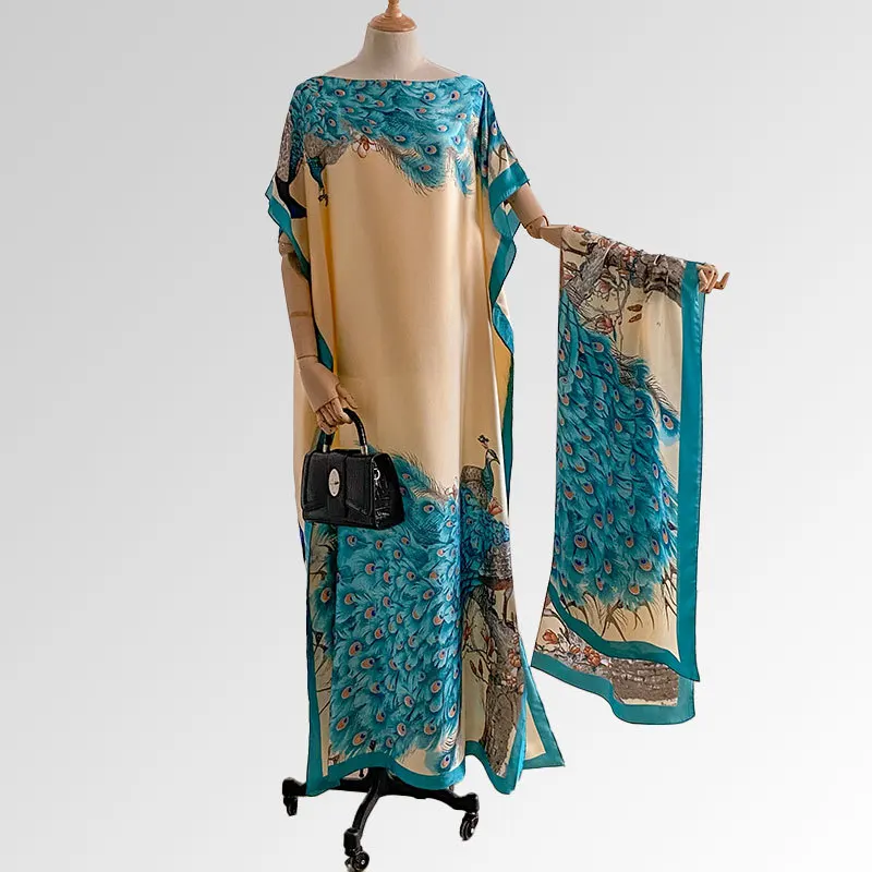 2025 Summer Beach Satin Shirt, Elegant Sun Protection Kimono, Chiffon Scarf Cover Up for Women