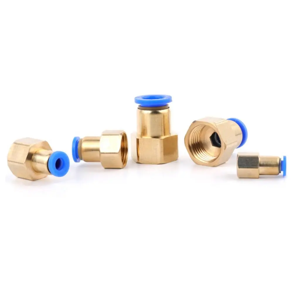 1/2 Inch BSP PCF Air Pipe Fitting Brass 6 8 10 12mm Pipeline Pneumatic Connector Hose Tube Air Tube Thread Water Nozzle Joint
