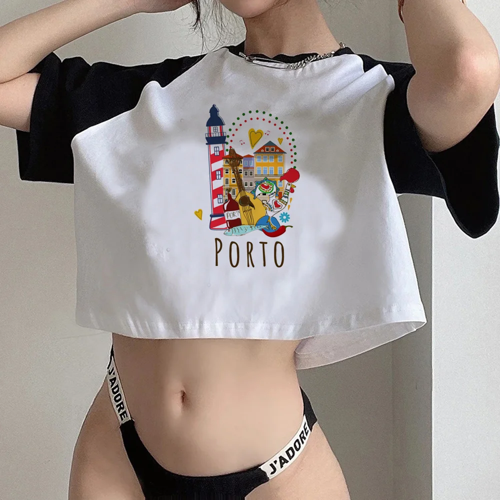 Portugal cyber y2k korean fashion goth crop top Woman fairycore yk2 cute gothic  crop top