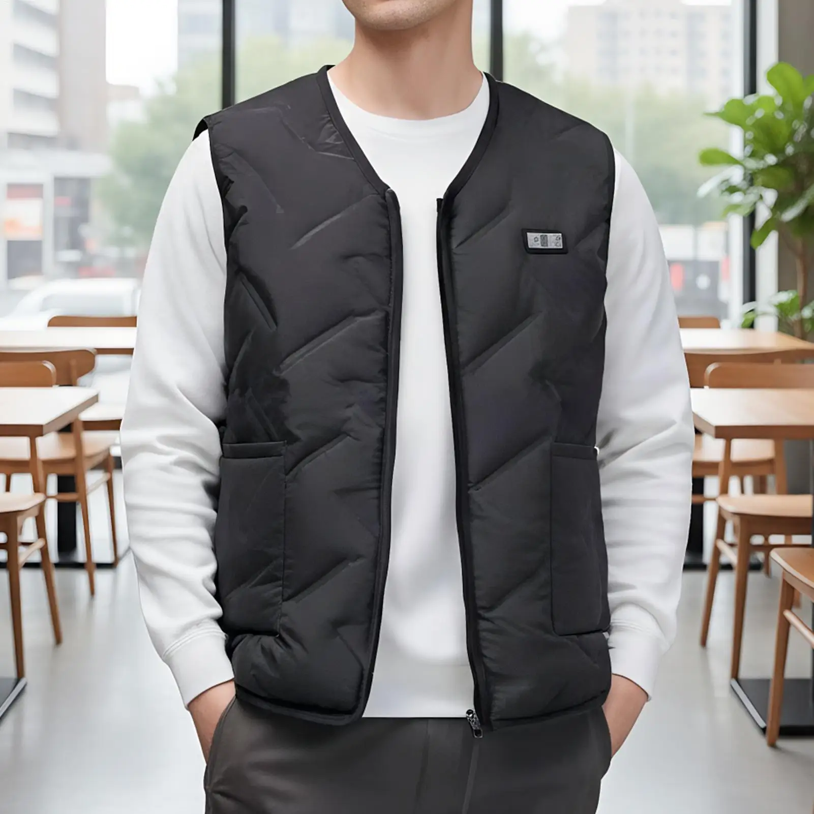 سترة ساخنة للرجال 3 إعدادات لدرجة الحرارة ملابس خفيفة الوزن شحن USB 7 مناطق تسخين قابلة للغسل سترة تدفئة لكبار السن