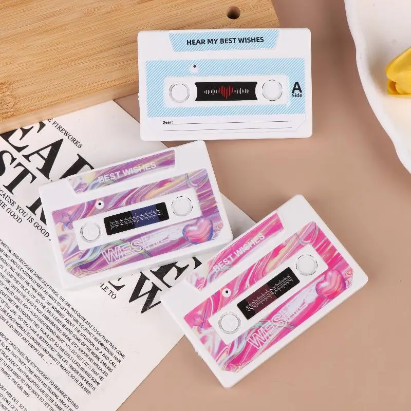60-second DIY Audio Voice Recorder Cassette Tape Shaped Recording Device Recordable Greeting Card For Birthday Valentines Day