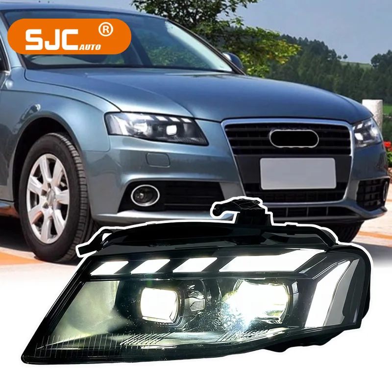 

2pc Car Accessories Headlights for Audi A4 2008-2012 Upgrade to RS Style LED Head Lamps Daytime Running System Auto Front Lights