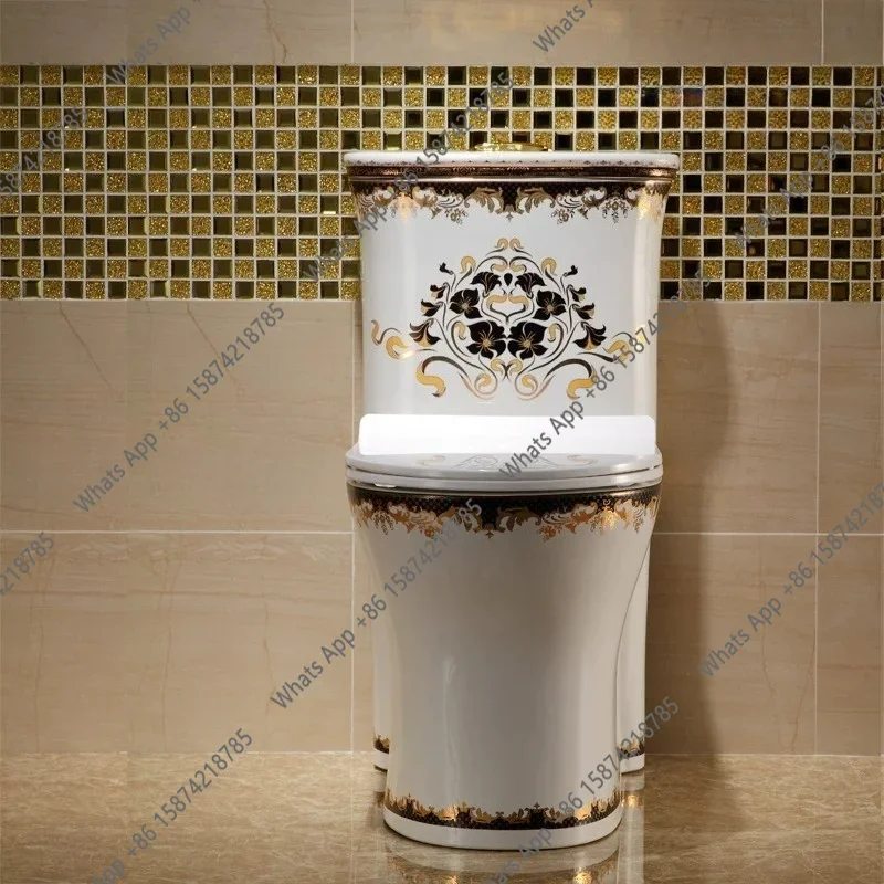 

X65 Color Gold Toilet, Silent Deodorant Pumping, Large Diameter Super Xuan Toilet, European Bathroom, Household Toilet
